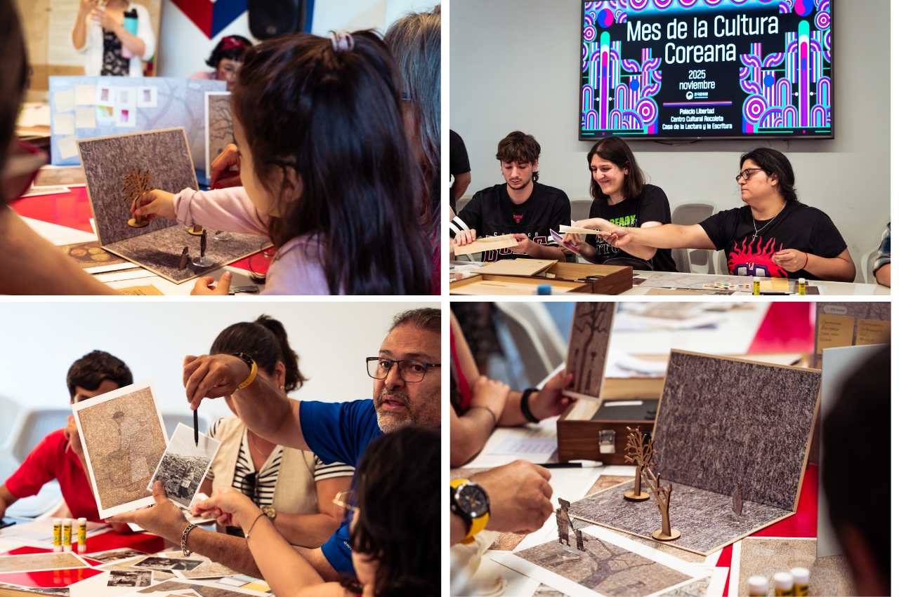 미술 워크숍을 체험하는 사람들