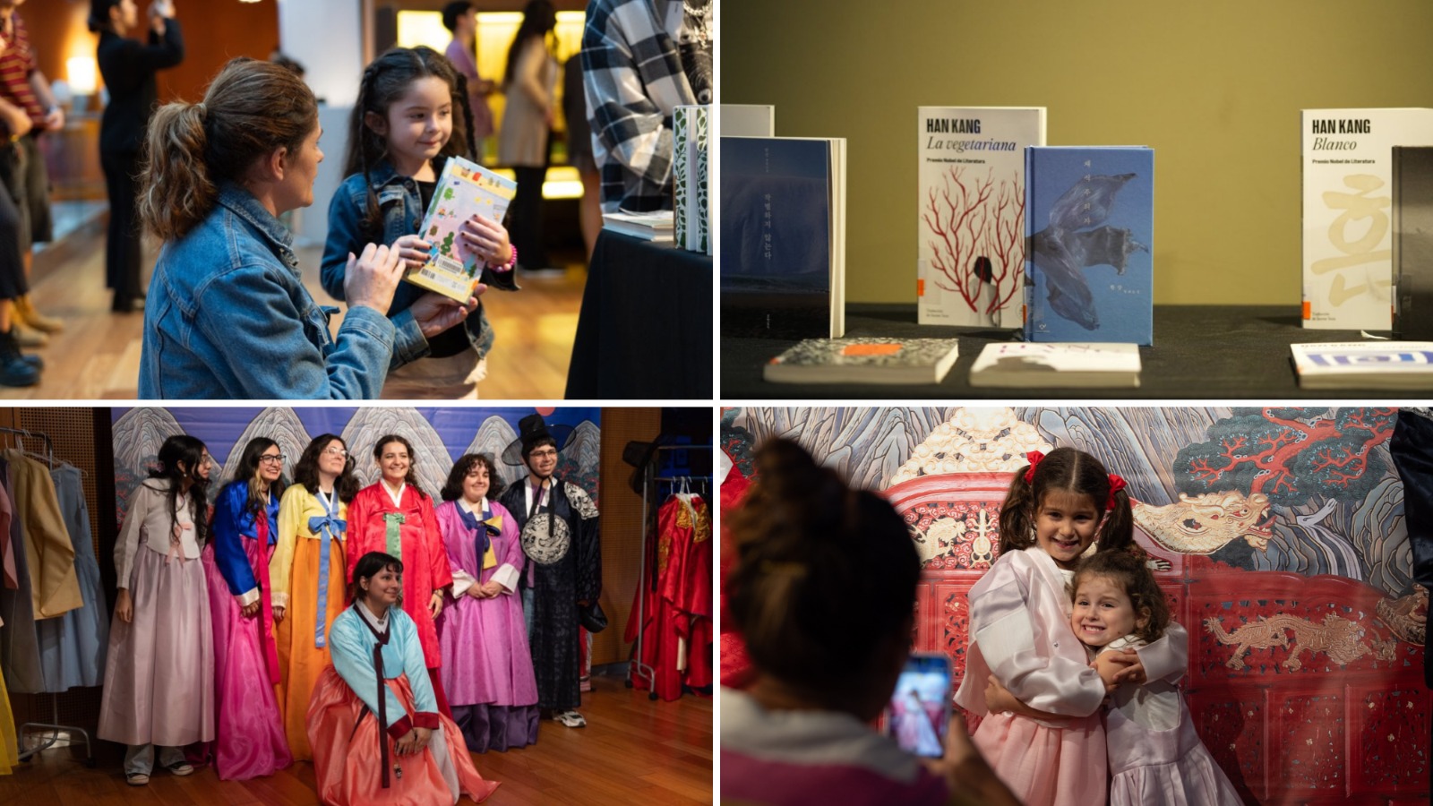 한복을입고 포즈를 취하고있는 사람들