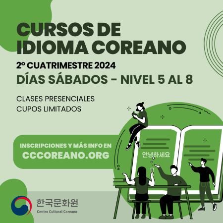 [Aviso] Inscripciones – Curso de Coreano 2° Cuatrimestre (Sábados – Niveles 5 al 8)